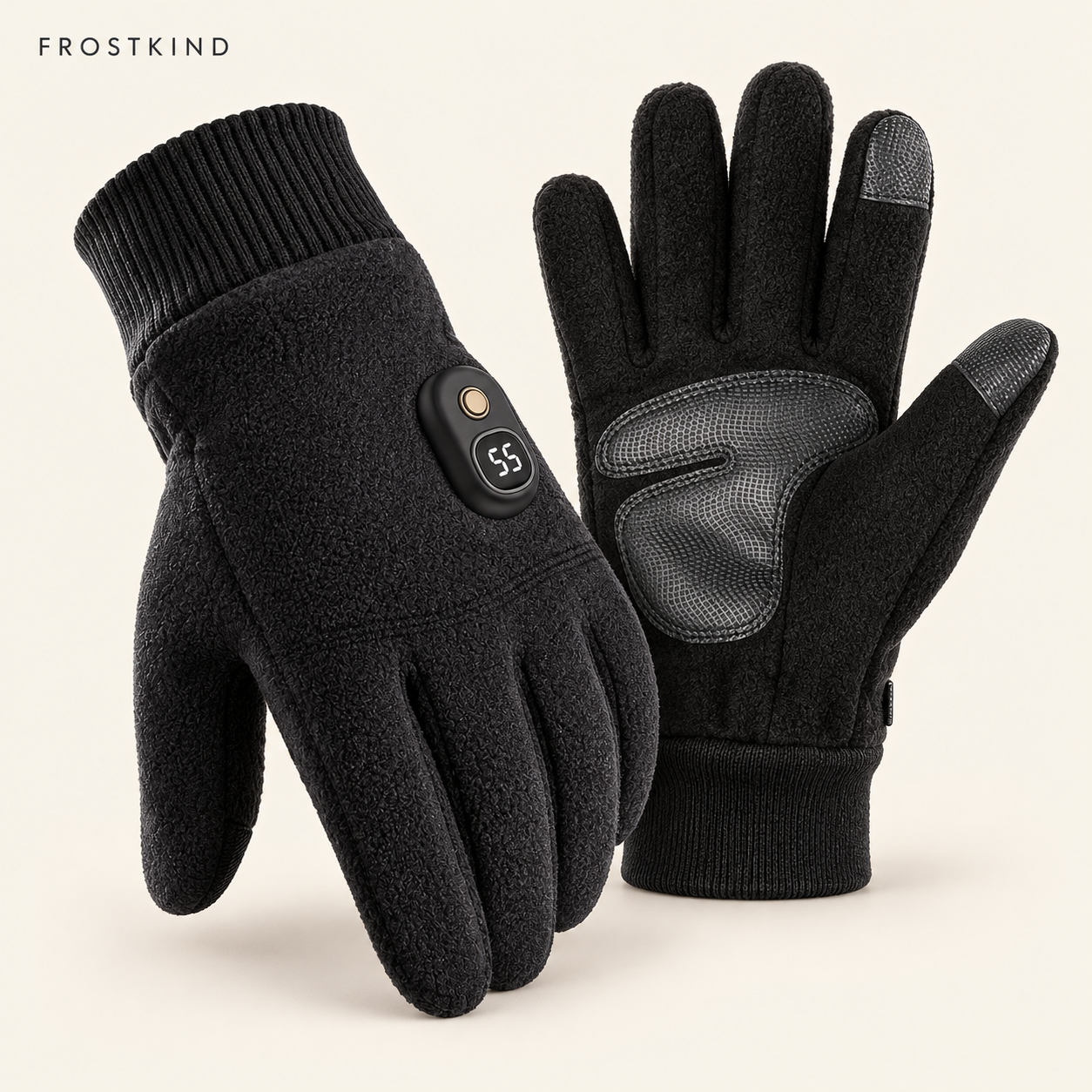 FrostKind rechargeable heated gloves in black